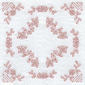 Heirloom Rose Quilting Square (Double Run)