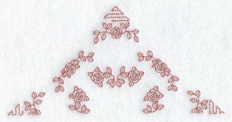 Heirloom Rose Half Quilting Square (Double Run)