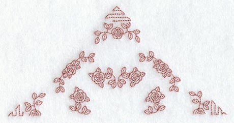 Heirloom Rose Half Quilting Square (Double Run)