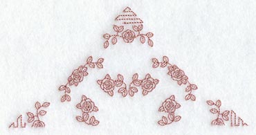 Heirloom Rose Half Quilting Square (Double Run)