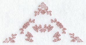 Heirloom Rose Half Quilting Square (Double Run)