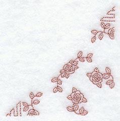 Heirloom Rose Quarter Quilting Square (Double Run)