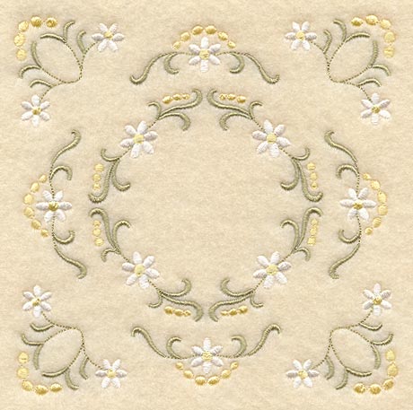 Heirloom Daisy Quilt Block - Lg
