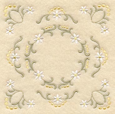 Heirloom Daisy Quilt Block - Lg