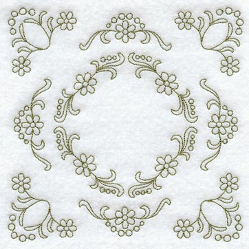 Heirloom Daisy Quilting Square (Double Run)