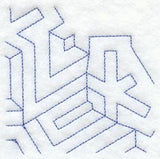 Snowflake 2 Quarter Quilting Square (Double Run)