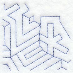 Snowflake 2 Quarter Quilting Square (Double Run)