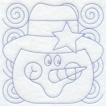 Snowman Face Quilting Square (Double Run)