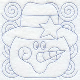Snowman Face Quilting Square (Double Run)