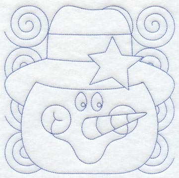 Snowman Face Quilting Square (Double Run)