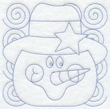 Snowman Face Quilting Square (Double Run)