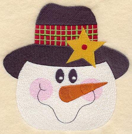Snowman Face Quilt Block - Lg