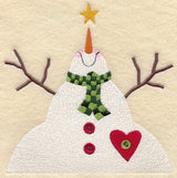 Snowman and Star Quilt Block - Lg