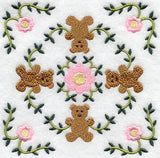 Heirloom Teddy Bear Quilt Block - Lg