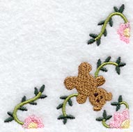 Heirloom Teddy Bear Quilt Block - Quarter Lg