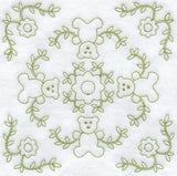Heirloom Teddy Bear Quilting Square (Double Run)