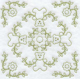 Heirloom Teddy Bear Quilting Square (Double Run)