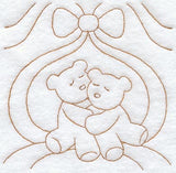 Hugging Teddy Bear Quilting Square (Double Run)