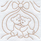Hugging Teddy Bear Quilting Square (Double Run)