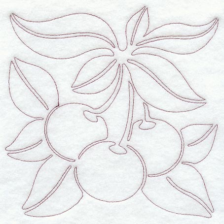 Country Home Cherry Quilting Square (Single Run)