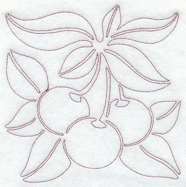 Country Home Cherry Quilting Square (Single Run)