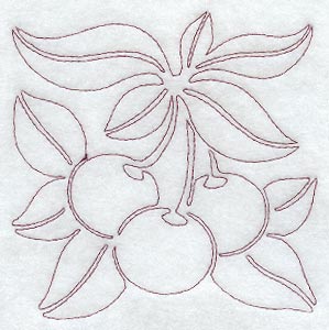 Country Home Cherry Quilting Square (Single Run)