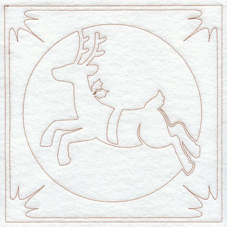 Night Before Christmas Reindeer Quilting Square (Single Run)