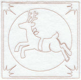Night Before Christmas Reindeer Quilting Square (Single Run)