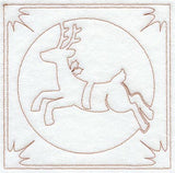 Night Before Christmas Reindeer Quilting Square (Single Run)