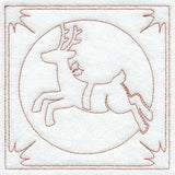 Night Before Christmas Reindeer Quilting Square (Single Run)