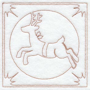 Night Before Christmas Reindeer Quilting Square (Single Run)