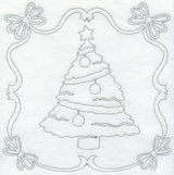 Night Before Christmas Bows and Tree Quilting Square (Single Run)