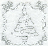 Night Before Christmas Bows and Tree Quilting Square (Single Run)