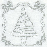 Night Before Christmas Bows and Tree Quilting Square (Single Run)