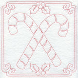 Night Before Christmas Candy Cane Quilting Square (Single Run)