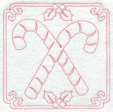 Night Before Christmas Candy Cane Quilting Square (Single Run)