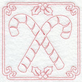 Night Before Christmas Candy Cane Quilting Square (Single Run)
