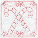 Night Before Christmas Candy Cane Quilting Square (Single Run)