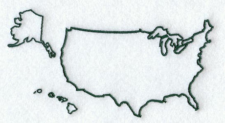 United States Outline w/Hawaii and Alaska