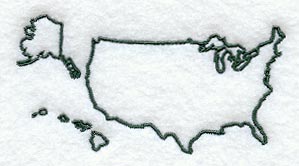 United States Outline w/Hawaii and Alaska
