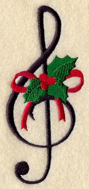 Treble Clef with Holly