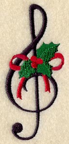 Treble Clef with Holly