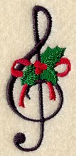 Treble Clef with Holly