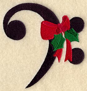 Bass Clef with Holly