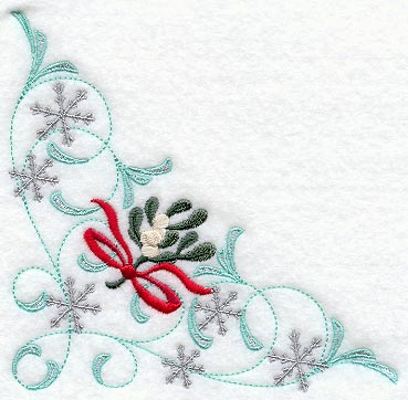 Swirling Snow and Mistletoe Corner