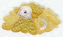 Peaceful Lamb in Hay