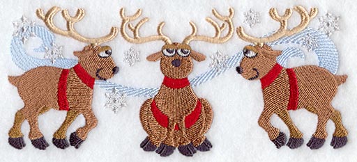 Playful Reindeer Trio