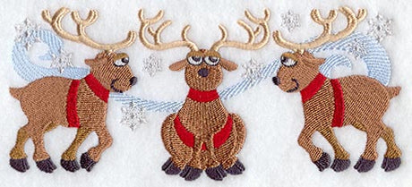 Playful Reindeer Trio