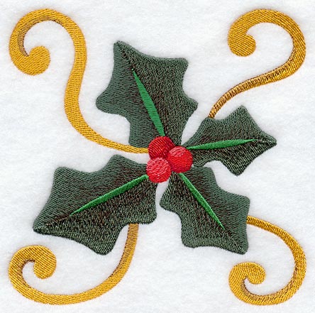 Holly and Swirls Square