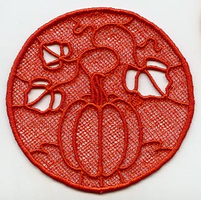 October Pumpkin Coaster (Lace)